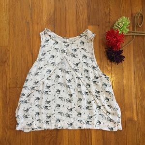 Free People Black and off White Peek-a-boo Top